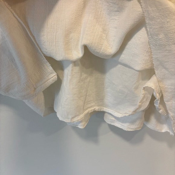 Faherty Annabelle White Organic Cotton Flax Dress Peasant Cottagecore Costal - Picture 10 of 14